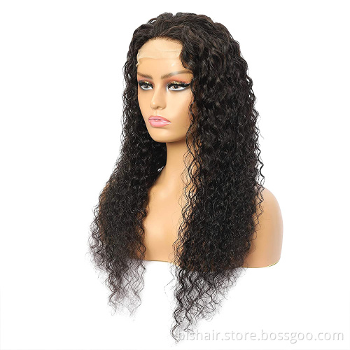 Brazilian water wave high definition lace wig with mesh anterior hair wig for black ladies 4x4 T seam lace closed wig wholesaler